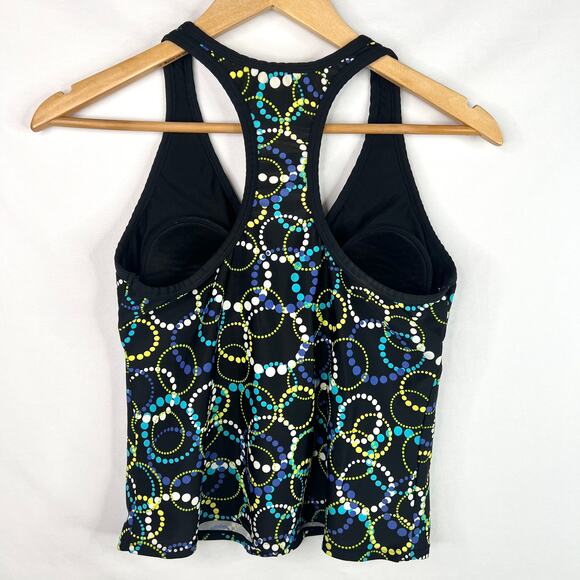 Merona Funky Print Racer Back Tankini Top Small - Picture 2 of 7
